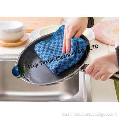 Soft Check Pattern Microfiber Kitchen Cleaning for Househol